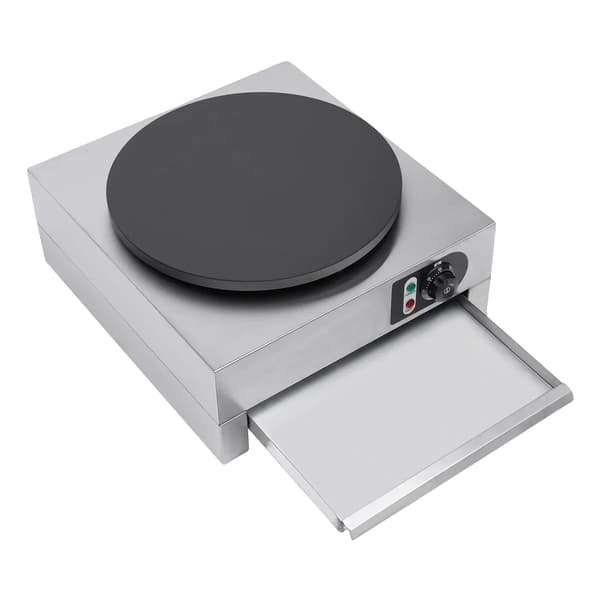 Crepe Maker, 3 kW Effekt, Justerbar Temperatur,sølv