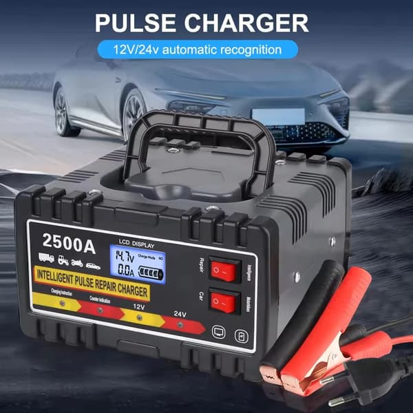 Smart Pulse Reparer Lader, Letvægtsdesign, Realtidsovervågning,sort