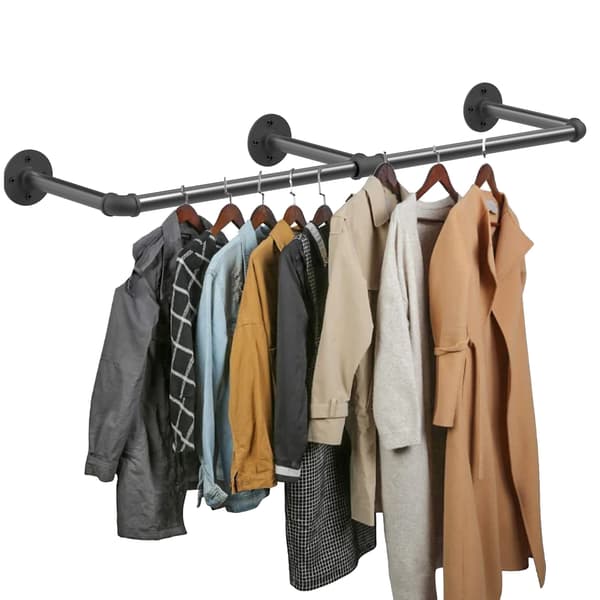 Tøjstativ, Væghængt Design, Industriel Stil,sort
