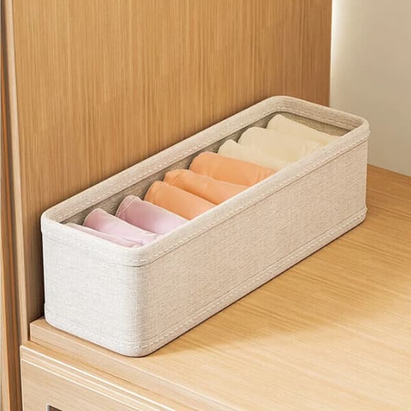 Opbevaringsorganisator, Foldbart Design, Holdbart Stofmateriale,Beige 2stk