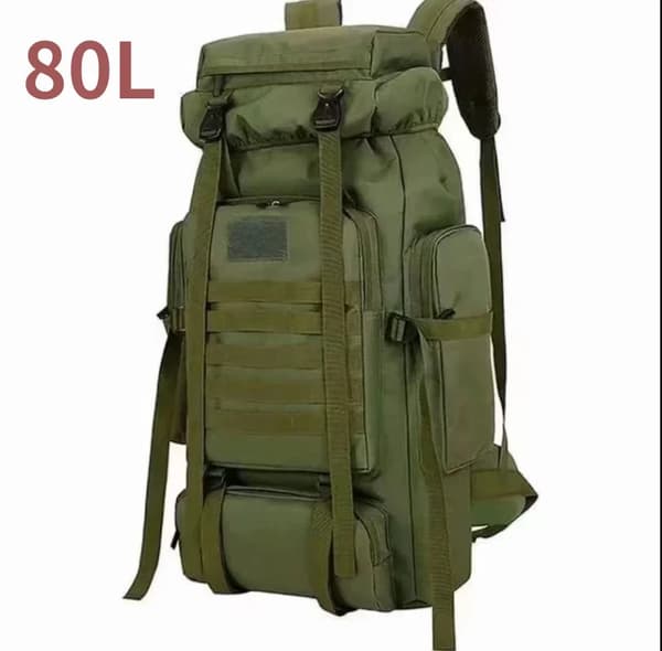Bjergbestigningspose, Rummelig Kapacitet, Holdbart Design,80L (Grøn)