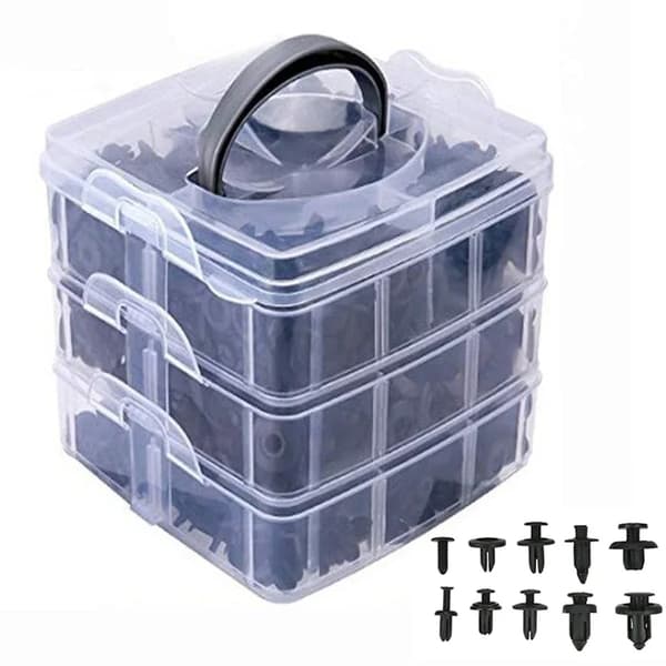 Fastener Clips Sæt, 620 Stk, Holdbart Plastik,620pcs kasse