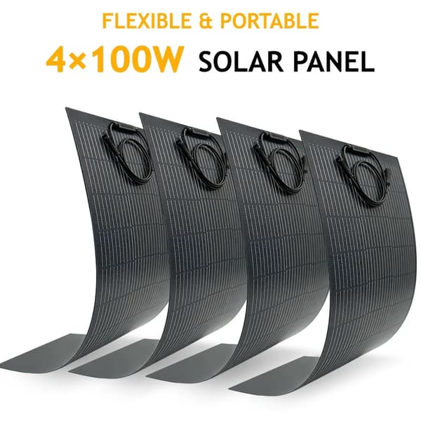 Solpanel, Flexibel Design, Vattentålig Prestanda,Flexibel 4PCS 100W