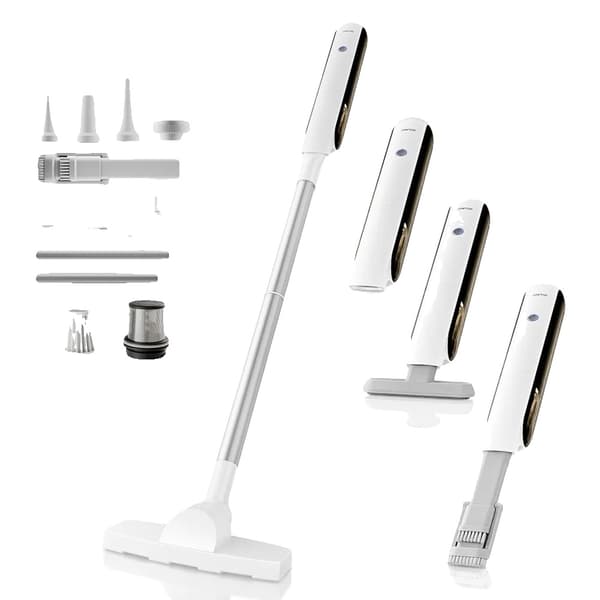 Sladdlös Dammsugare, 2-i-1 Design, LED-lampa,VIT