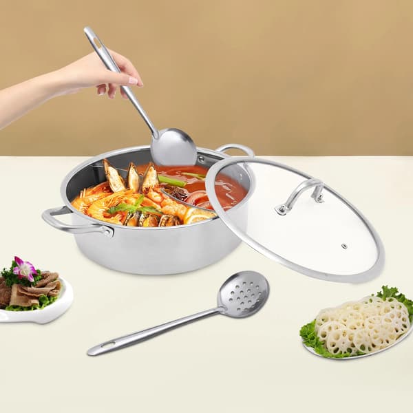 Hot Pot, Rustfrit Stål, Divider Design,Sølv
