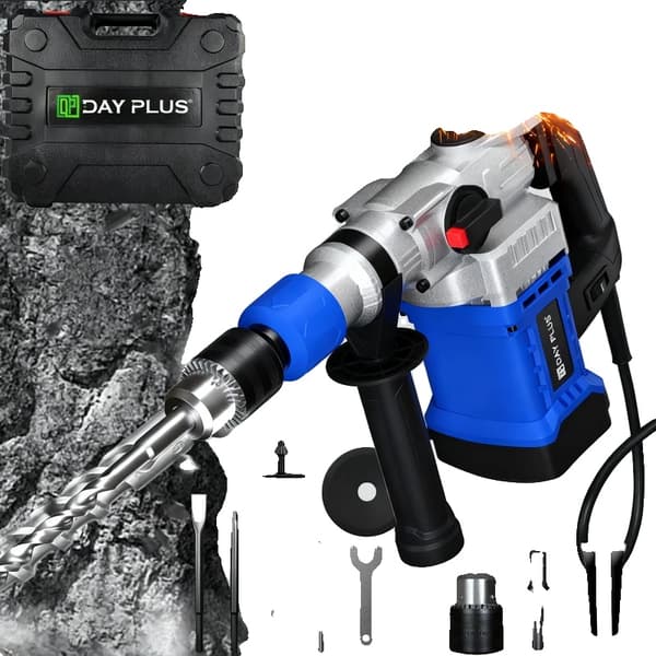 Rotary Hammer Drill, 1500W Effekt, 4-Funktionsdesign,Blå