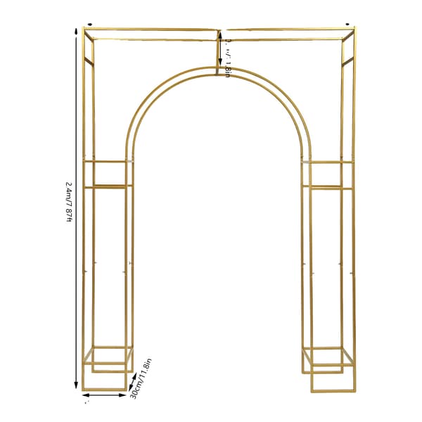 Bröllopsbåge Ställning, Hållbar Kolfiberstål, Anpassningsbar Design,L, Guld