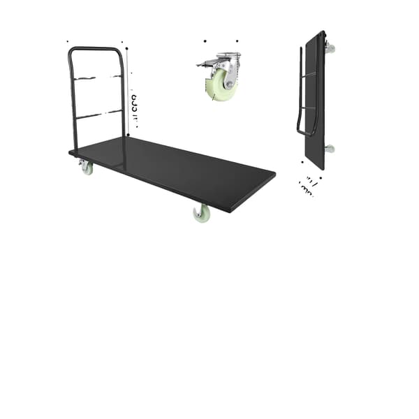 Platformvogn, 2000 lbs kapacitet, holdbar legeringstål konstruktion,60x30in