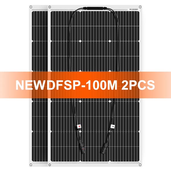 Solpanel, Fleksibelt Design, Bærbart og Letvægtigt,100W 2PCS