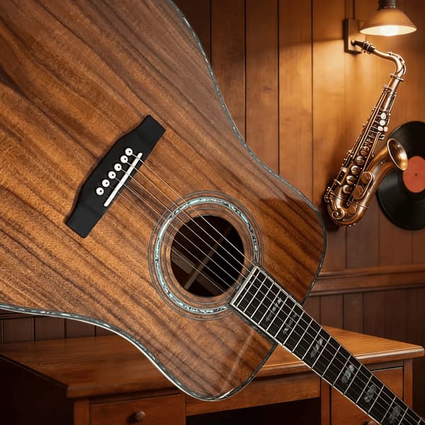 Gitarr, KOA-kropp, rosenträsgrepp,Brun
