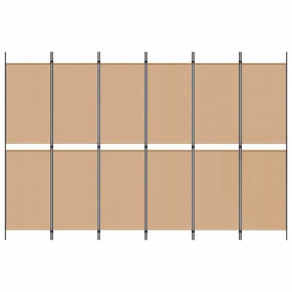 Skærmdivider, stofkonstruktion, 6-panel design,Lys Gul