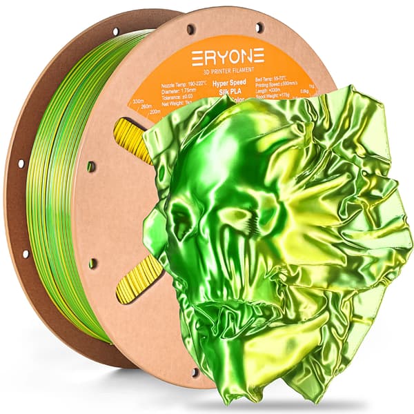 3D-printer filament, høj kvalitet, dual farve,Grøn Gul