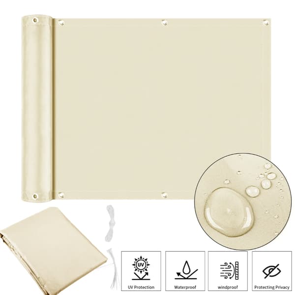 Skuggtak, 95% UV-skydd, Hållbar polyester,Beige, 75x600CM-a