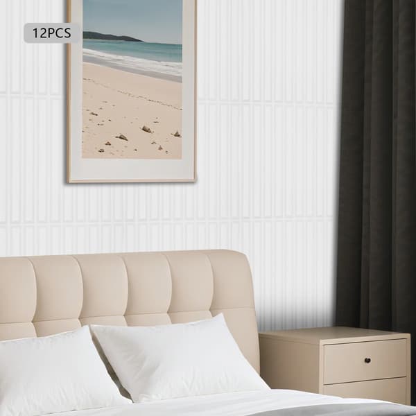3D Väggpaneler, PVC-material, Unik Vertikal Randdesign,VIT