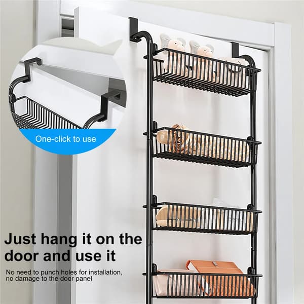 Opbevaringsreol, 6-lags organiser, multifunktionel brug,sort
