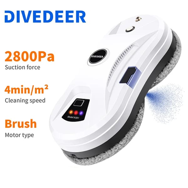 Fönsterputsrobot, Automatisk drift, Säkerhetsfunktioner,EU, Enkel Spray Vit, Ja
