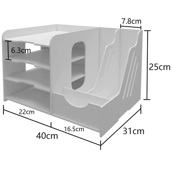 Skrivbordsorganisatör, Robust Design, Lätt Montering,VIT