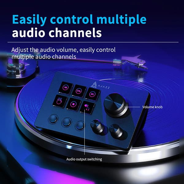 Kontrolpanel, Programmerbar Tastatur, USB-forbindelse,AKP03  Sort