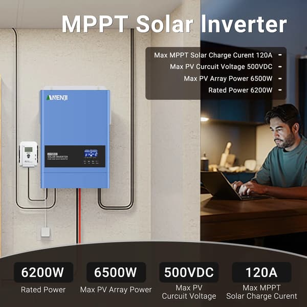 Solomformer, MPPT Ladecontroller, WiFi Overvågning,NEJ Parallel, 220-240V, 48V