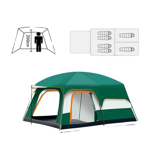 Campingtält, Rymlig Design, Förbättrat Skydd,grön L