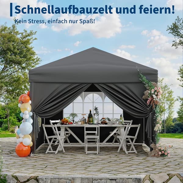 Gazebo, Vandtæt, 3-vejs Højdejustering,Grå