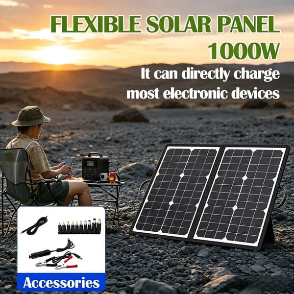 Solkraftværk, Foldbart Design, Høj Effektivitet,Solpanel