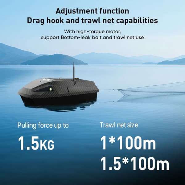 Bait Thrower, GPS Positionering, Hållbar Design,D50B  Svart