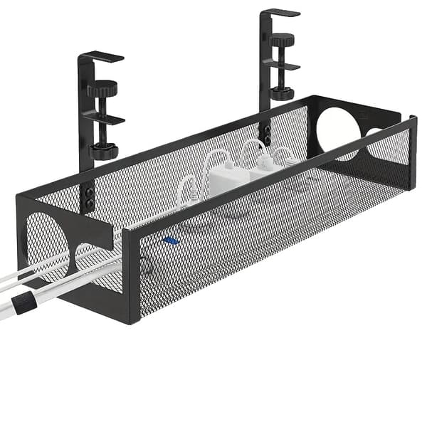 Kabelstyringsbakke, Klips-på, Holdbart Stål Design,Sort