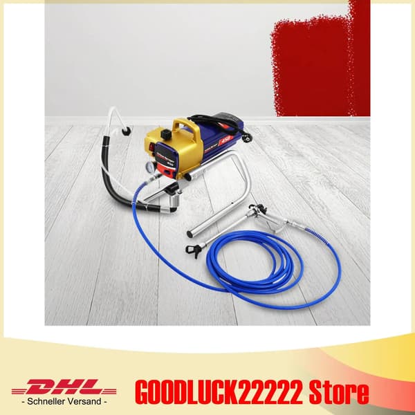 Färgspruta, 1500W Motor, 220V, Max Tryck 3300PSI, Max. Sprutflöde 2.2L/min, Sprutbredd 25cm