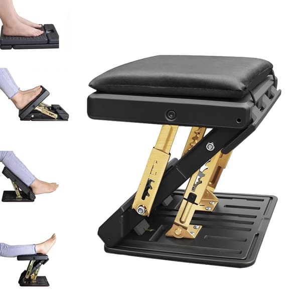 Justerbar fodstøtte, bærbart design, ergonomisk støtte,Sort