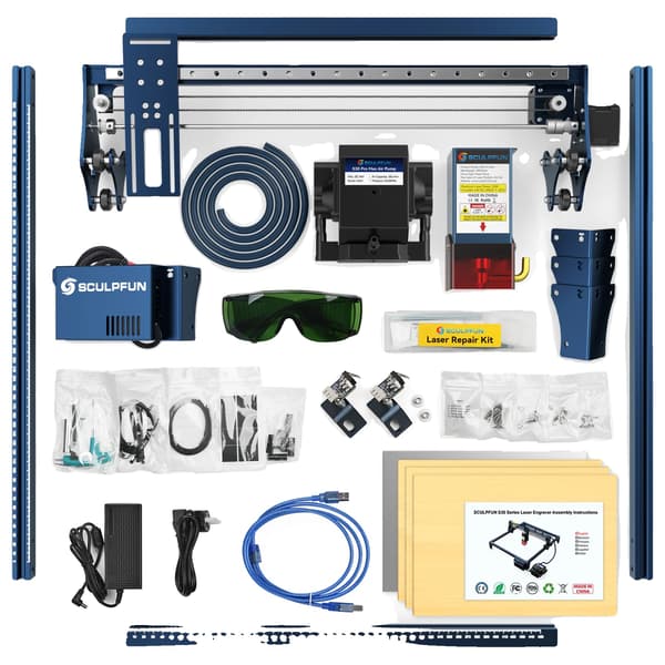 Lasergravyr, Luftassistanssystem, Avancerad Kontrollteknik,SCULPFUN S30 Pro Max, EU