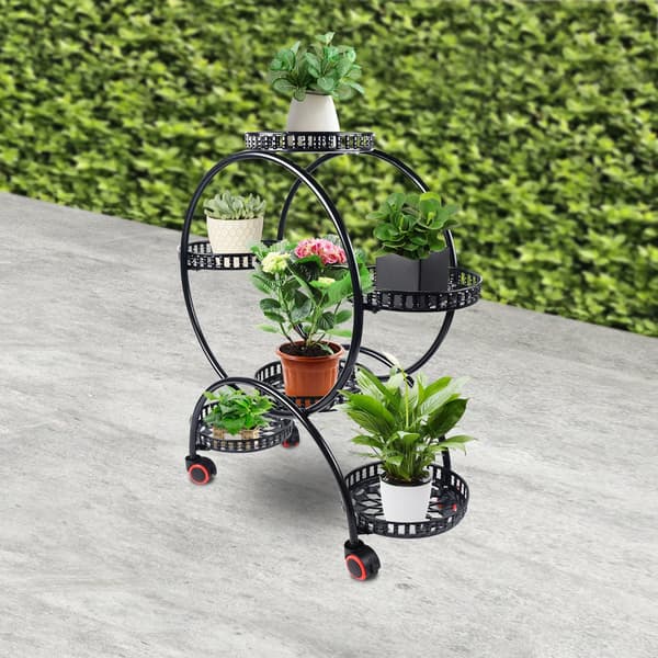 Plantebord, 6 Potters Kapacitet, Mobil Design,sort