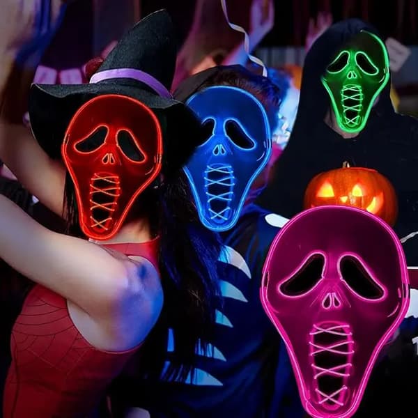 Mask, LED-lampor, Helt ansiktsdesign,VIT
