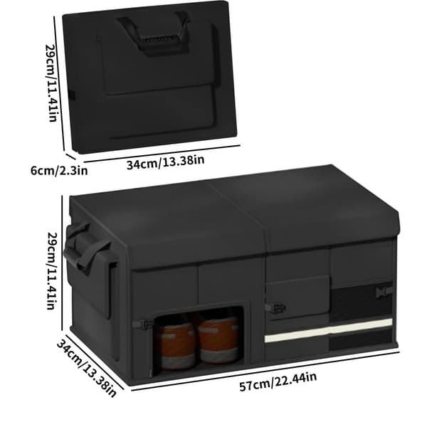 Bagagerumsorganisator, Vandtæt Materiale, Multi-Compartment Design,sort