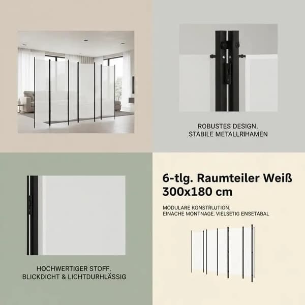 Partitionskærm, Sammenklappeligt Design, Klassisk Stil,hær grøn