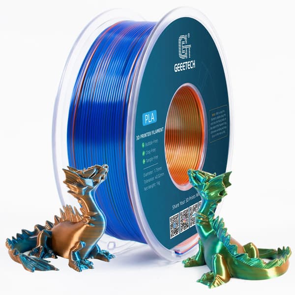 3D Filament, PLA Material, Förbättrad Hållfasthet,Orange Blå Grön