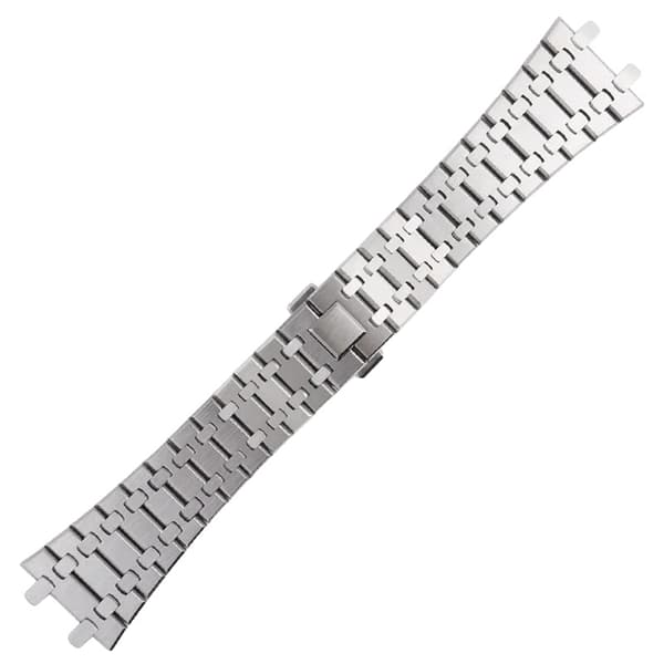 Klockarmband, Solid Rostfritt Stål, Justerbar Längd,26mm, Silver