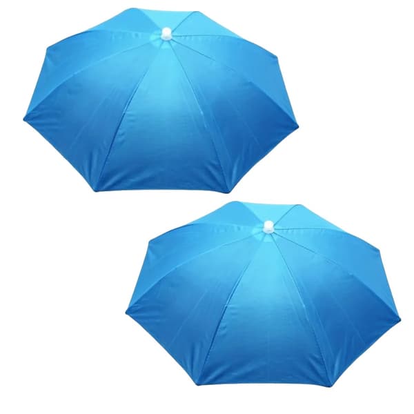 Udendørs Parasol, Sol- og Regnbeskyttelse, Sammenklappeligt Design,jern, Blå 2stk, 8K