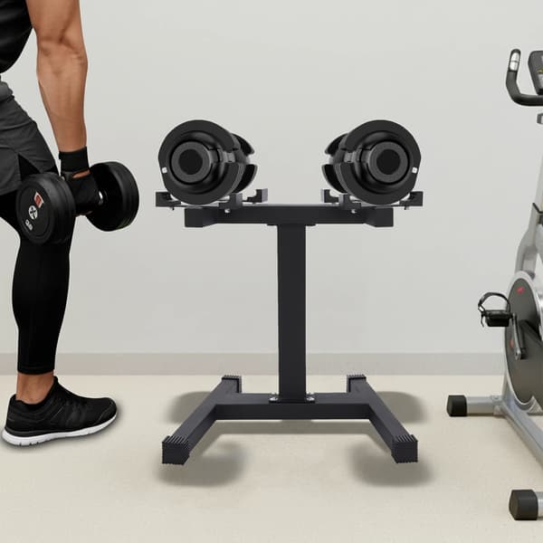 Dumbbell Rack Stativ, Tungt Arbejde, Kompakt Design,sort