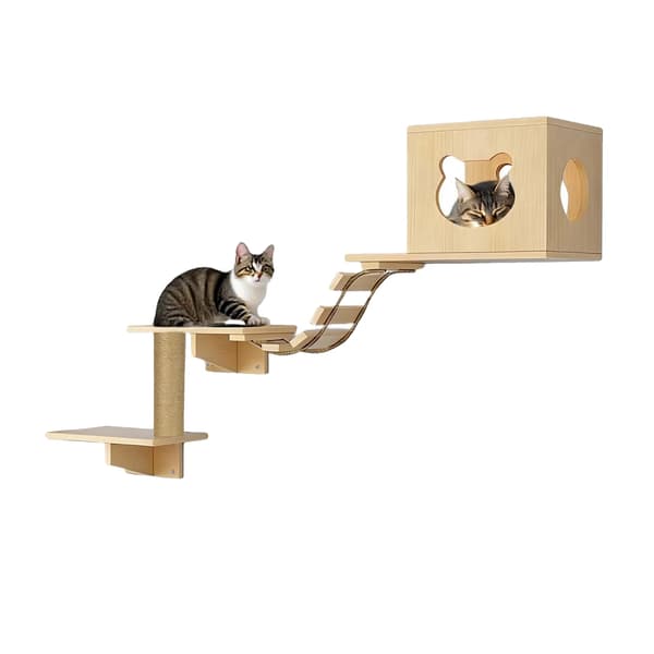Katte Møbler, Solid Fyrretræ, Multi-Kat Venligt Design,1 Sæt ES