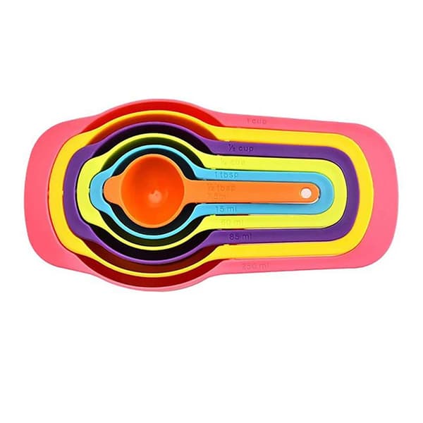 Måttkoppar, graderad design, hållbar plast,6st mätkopp