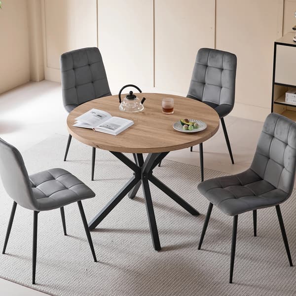 Matstolar, Modern Minimalistisk Design, Starka Metallben,4st-Grå