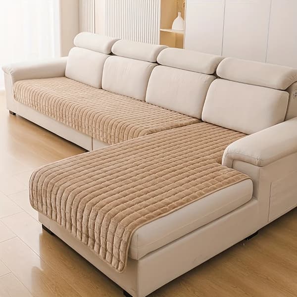 Sofaovertræk, Antiskrid Design, Nem Pleje,Mørk Khaki, 2stk