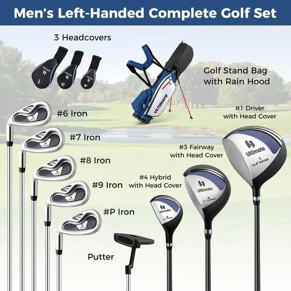 Golfklubbset, Lättvikts Stand Bag, Optimal Svingprestanda, FXCJAE3WA8L6J0