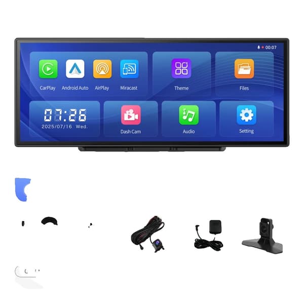 Bil DVR, 4K Optagelse, Trådløs Forbindelse,64G TF Kort-b, Med 6m Bagkamera GPS