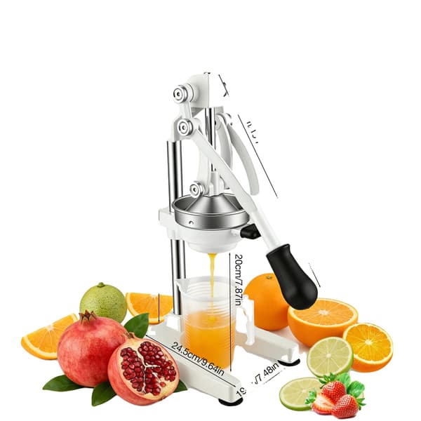Citruspresser, Heavy Duty Rustfrit Stål, Ergonomisk Design,HVID