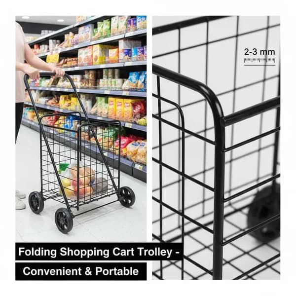 Kundvagn, Hållbar Design, Vikbar Funktion, FXCEHM9FGAMUP1