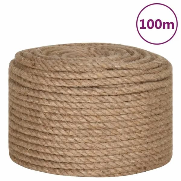 Juterep, 100 meter längd, 14 mm tjocklek,Brun