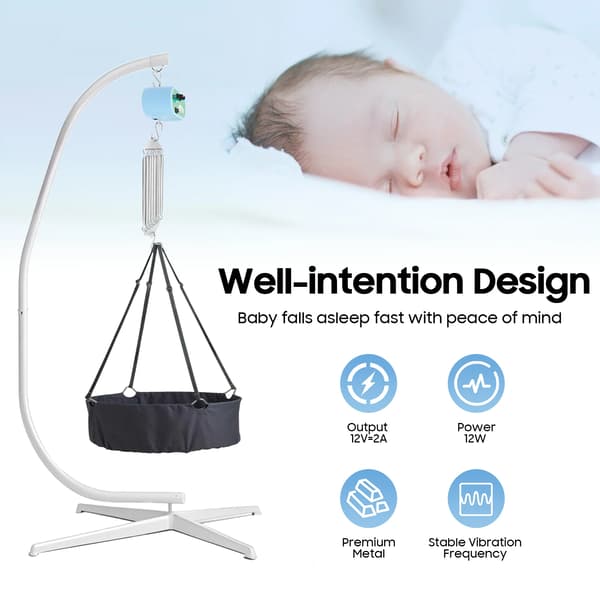 Babysvingecontroller, 10 hastighedsindstillinger, 10 lydniveauer,Sølv
