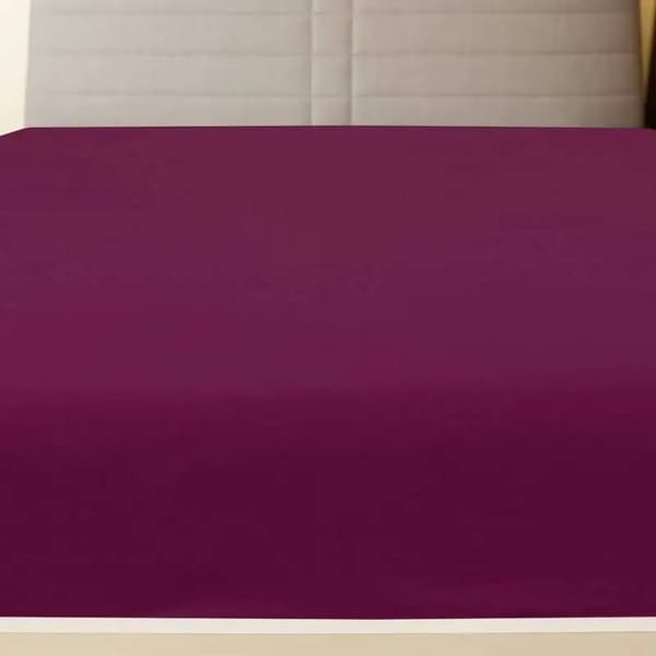 Fitted lagen, blød polyester bomuldsblanding, scenisk mønsterdesign,Rød
